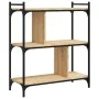 Librería 3 estantes madera ingeniería roble Sonoma 76x32x88 cm de vidaXL, Librerías y estanterías - Ref: Foro24-833931, Preci...