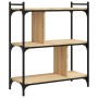 Librería 3 estantes madera ingeniería roble Sonoma 76x32x88 cm de vidaXL, Librerías y estanterías - Ref: Foro24-833931, Preci...