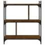 Librería 3 estantes madera ingeniería marrón roble 76x32x88 cm de vidaXL, Librerías y estanterías - Ref: Foro24-833934, Preci...
