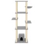 Rascador para gatos con postes de sisal gris claro 154 cm de vidaXL, Mobiliario para gatos - Ref: Foro24-172056, Precio: 82,2...