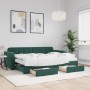 Sofá cama nido con cajones terciopelo verde oscuro 80x200 cm de vidaXL, Camas y somieres - Ref: Foro24-3196996, Precio: 460,5...