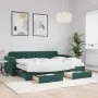 Trundle sofa bed with drawers dark green velvet 80x200 cm by vidaXL, Beds and slatted bases - Ref: Foro24-3196996, Price: 457...