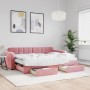 Sofá cama nido con cajones terciopelo rosa 80x200 cm de vidaXL, Camas y somieres - Ref: Foro24-3196997, Precio: 464,91 €, Des...