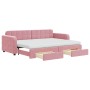 Sofá cama nido con cajones terciopelo rosa 80x200 cm de vidaXL, Camas y somieres - Ref: Foro24-3196997, Precio: 464,91 €, Des...