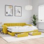 Sofá cama nido con cajones terciopelo amarillo 80x200 cm de vidaXL, Camas y somieres - Ref: Foro24-3196999, Precio: 447,30 €,...