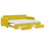 Sofá cama nido con cajones terciopelo amarillo 80x200 cm de vidaXL, Camas y somieres - Ref: Foro24-3196999, Precio: 447,30 €,...