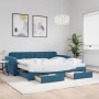 Sofá cama nido con cajones terciopelo azul 90x200 cm de vidaXL, Camas y somieres - Ref: Foro24-3197000, Precio: 499,88 €, Des...