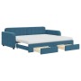 Sofá cama nido con cajones terciopelo azul 90x200 cm de vidaXL, Camas y somieres - Ref: Foro24-3197000, Precio: 499,88 €, Des...