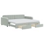Sofá cama nido con cajones terciopelo gris claro 90x200 cm de vidaXL, Camas y somieres - Ref: Foro24-3197001, Precio: 485,78 ...