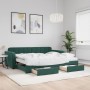 Sofá cama nido con cajones terciopelo verde oscuro 90x200 cm de vidaXL, Camas y somieres - Ref: Foro24-3197003, Precio: 508,4...