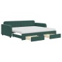 Sofá cama nido con cajones terciopelo verde oscuro 90x200 cm de vidaXL, Camas y somieres - Ref: Foro24-3197003, Precio: 508,4...