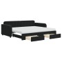 Sofá cama nido con cajones terciopelo negro 90x200 cm de vidaXL, Camas y somieres - Ref: Foro24-3197005, Precio: 483,01 €, De...