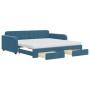 Sofá cama nido con cajones terciopelo azul 100x200 cm de vidaXL, Camas y somieres - Ref: Foro24-3197007, Precio: 476,15 €, De...