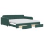 Sofá cama nido con cajones terciopelo verde oscuro 100x200 cm de vidaXL, Camas y somieres - Ref: Foro24-3197010, Precio: 474,...