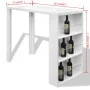 High gloss white kitchen table with bottle shelves by vidaXL, Kitchen and dining tables - Ref: Foro24-240820, Price: 144,43 €...