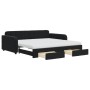 Sofá cama nido con cajones terciopelo negro 100x200 cm de vidaXL, Camas y somieres - Ref: Foro24-3197012, Precio: 489,59 €, D...