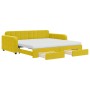 Sofá cama nido con cajones terciopelo amarillo 100x200 cm de vidaXL, Camas y somieres - Ref: Foro24-3197013, Precio: 477,09 €...