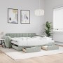 Sofá cama nido con cajones terciopelo gris claro 90x190 cm de vidaXL, Camas y somieres - Ref: Foro24-3197014, Precio: 447,00 ...