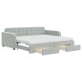 Sofá cama nido con cajones terciopelo gris claro 90x190 cm de vidaXL, Camas y somieres - Ref: Foro24-3197014, Precio: 447,00 ...