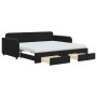 Sofá cama nido con cajones terciopelo negro 90x190 cm de vidaXL, Camas y somieres - Ref: Foro24-3197016, Precio: 453,00 €, De...
