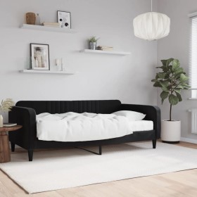 Sofá cama con colchón terciopelo negro 90x190 cm de vidaXL, Camas y somieres - Ref: Foro24-3197054, Precio: 304,84 €, Descuen...