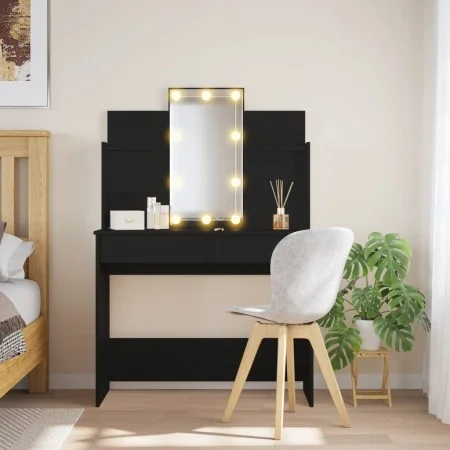 Tocador con luces LED negro 96x40x142 cm de vidaXL, Tocadores para dormitorios - Ref: Foro24-837893, Precio: 107,62 €, Descue...