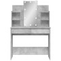 Tocador con luces LED gris hormigón 96x40x142 cm de vidaXL, Tocadores para dormitorios - Ref: Foro24-837895, Precio: 109,28 €...