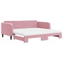 Sofá cama nido con colchón terciopelo rosa 100x200 cm de vidaXL, Camas y somieres - Ref: Foro24-3197097, Precio: 438,27 €, De...