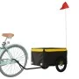 Remolque para bicicleta hierro negro y amarillo 30 kg de vidaXL, Remolques para bicicletas - Ref: Foro24-94078, Precio: 65,80...