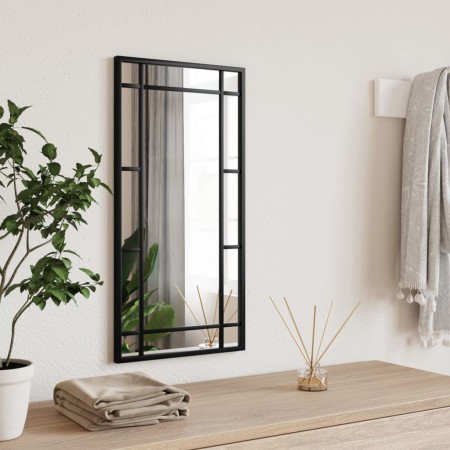 Espejo de pared rectangular de hierro negro 30x60 cm de vidaXL, Espejos - Ref: Foro24-358628, Precio: 44,03 €, Descuento: %