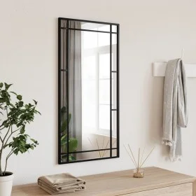 Espejo de pared rectangular de hierro negro 40x80 cm de vidaXL, Espejos - Ref: Foro24-358629, Precio: 70,02 €, Descuento: %