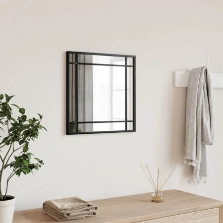 Espejo de pared cuadrado de hierro negro 40x40 cm de vidaXL, Espejos - Ref: Foro24-358633, Precio: 40,79 €, Descuento: %
