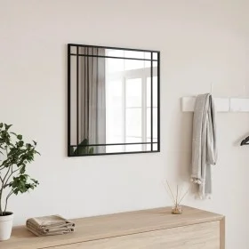 Square black iron wall mirror 50x50 cm by vidaXL, Mirrors - Ref: Foro24-358634, Price: 48,50 €, Discount: %