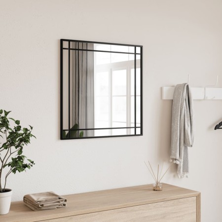 Espejo de pared cuadrado de hierro negro 60x60 cm de vidaXL, Espejos - Ref: Foro24-358635, Precio: 70,40 €, Descuento: %