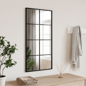 Espejo de pared rectangular de hierro negro 40x80 cm de vidaXL, Espejos - Ref: Foro24-358644, Precio: 58,93 €, Descuento: %