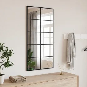Espejo de pared rectangular de hierro negro 50x100 cm de vidaXL, Espejos - Ref: Foro24-358649, Precio: 92,92 €, Descuento: %