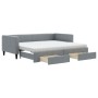 Sofá cama nido con cajones tela gris claro 90x200 cm de vidaXL, Camas y somieres - Ref: Foro24-3196632, Precio: 462,78 €, Des...