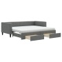 Sofá cama nido con cajones tela gris oscuro 90x200 cm de vidaXL, Camas y somieres - Ref: Foro24-3196633, Precio: 463,62 €, De...