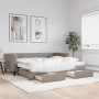 Sofá cama nido con cajones tela gris taupe 90x200 cm de vidaXL, Camas y somieres - Ref: Foro24-3196635, Precio: 477,10 €, Des...