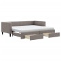 Sofá cama nido con cajones tela gris taupe 90x200 cm de vidaXL, Camas y somieres - Ref: Foro24-3196635, Precio: 477,10 €, Des...