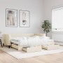 Sofá cama nido con cajones tela color crema 90x200 cm de vidaXL, Camas y somieres - Ref: Foro24-3196636, Precio: 476,70 €, De...