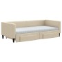 Sofá cama nido con cajones tela color crema 90x200 cm de vidaXL, Camas y somieres - Ref: Foro24-3196636, Precio: 476,70 €, De...