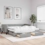 Sofá cama nido con cajones tela gris claro 100x200 cm de vidaXL, Camas y somieres - Ref: Foro24-3196637, Precio: 427,48 €, De...