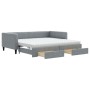 Sofá cama nido con cajones tela gris claro 100x200 cm de vidaXL, Camas y somieres - Ref: Foro24-3196637, Precio: 427,48 €, De...