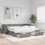 Sofá cama nido con cajones tela gris oscuro 100x200 cm de vidaXL, Camas y somieres - Ref: Foro24-3196638, Precio: 427,31 €, D...