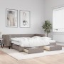 Sofá cama nido con cajones tela gris taupe 100x200 cm de vidaXL, Camas y somieres - Ref: Foro24-3196640, Precio: 475,69 €, De...