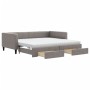 Sofá cama nido con cajones tela gris taupe 100x200 cm de vidaXL, Camas y somieres - Ref: Foro24-3196640, Precio: 475,69 €, De...