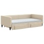 Sofá cama nido con cajones tela color crema 100x200 cm de vidaXL, Camas y somieres - Ref: Foro24-3196641, Precio: 468,68 €, D...