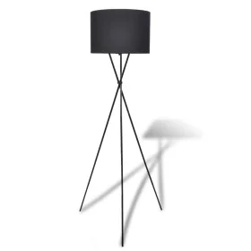 Lámpara de pie con pantalla y soporte negra de vidaXL, Lámparas - Ref: Foro24-240901, Precio: 57,64 €, Descuento: %