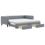 Sofá cama nido con cajones tela gris claro 90x190 cm de vidaXL, Camas y somieres - Ref: Foro24-3196642, Precio: 474,45 €, Des...